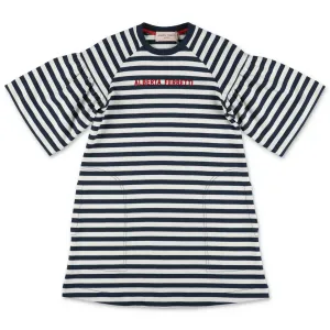 Alberta Ferretti Kids Logo Printed Striped Dress