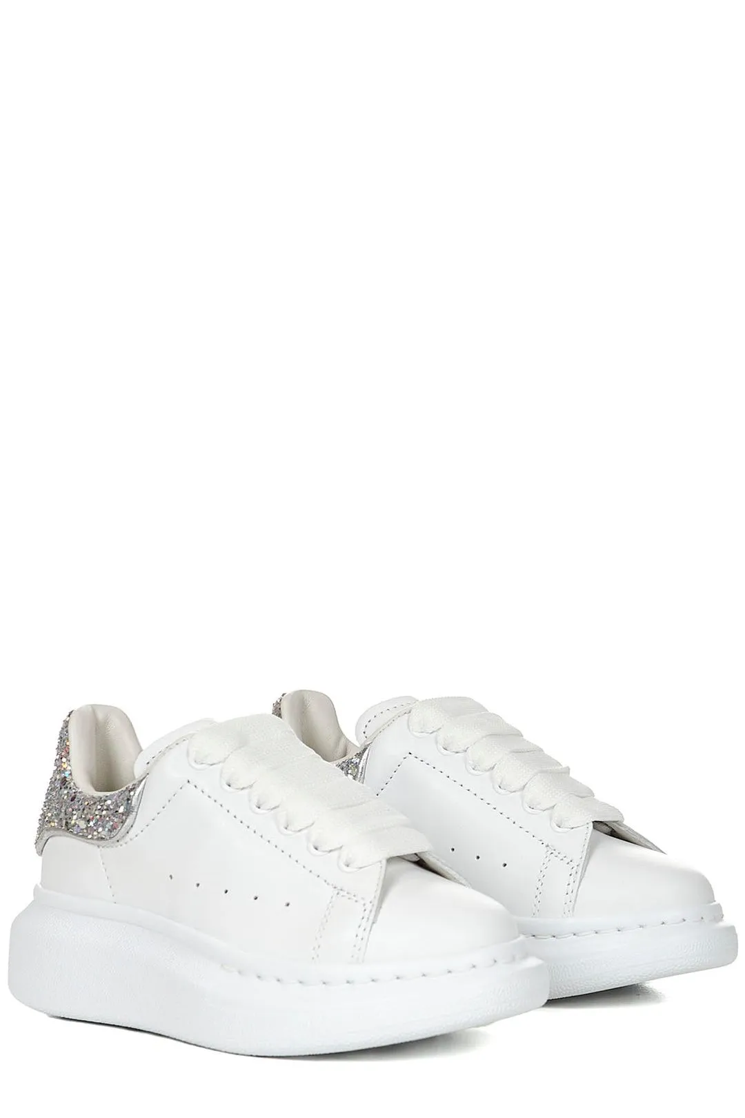 Alexander McQueen Kids Glitter Lace-Up Sneakers