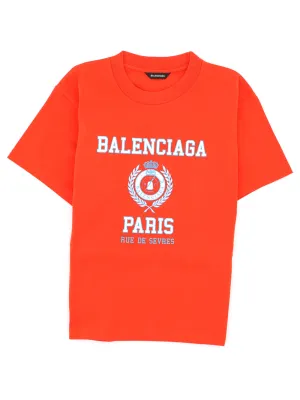 Balenciaga Kids Logo Printed Crewneck T-Shirt
