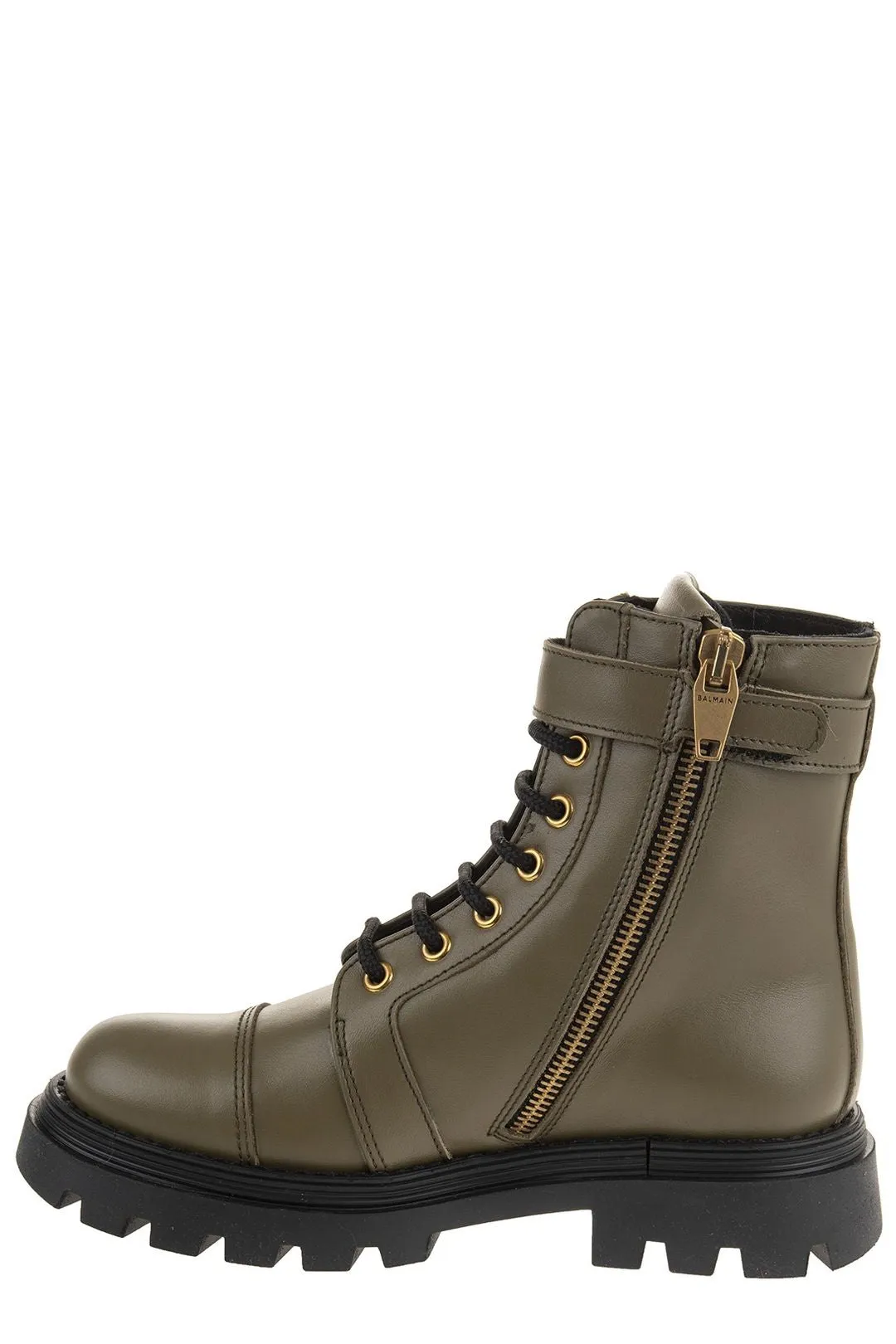 Balmain Kids B Buckled Lace-Up Boots