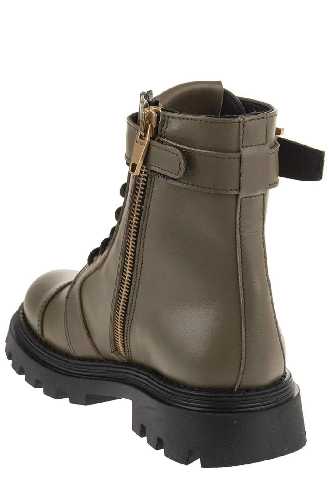 Balmain Kids B Buckled Lace-Up Boots