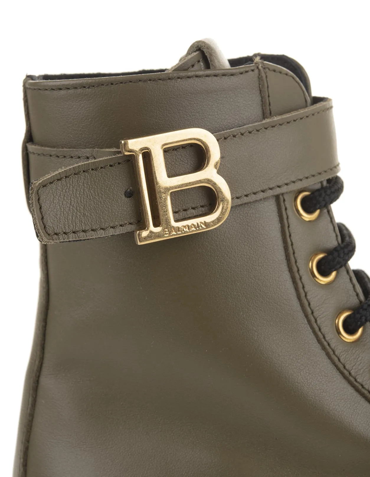 Balmain Kids B Buckled Lace-Up Boots