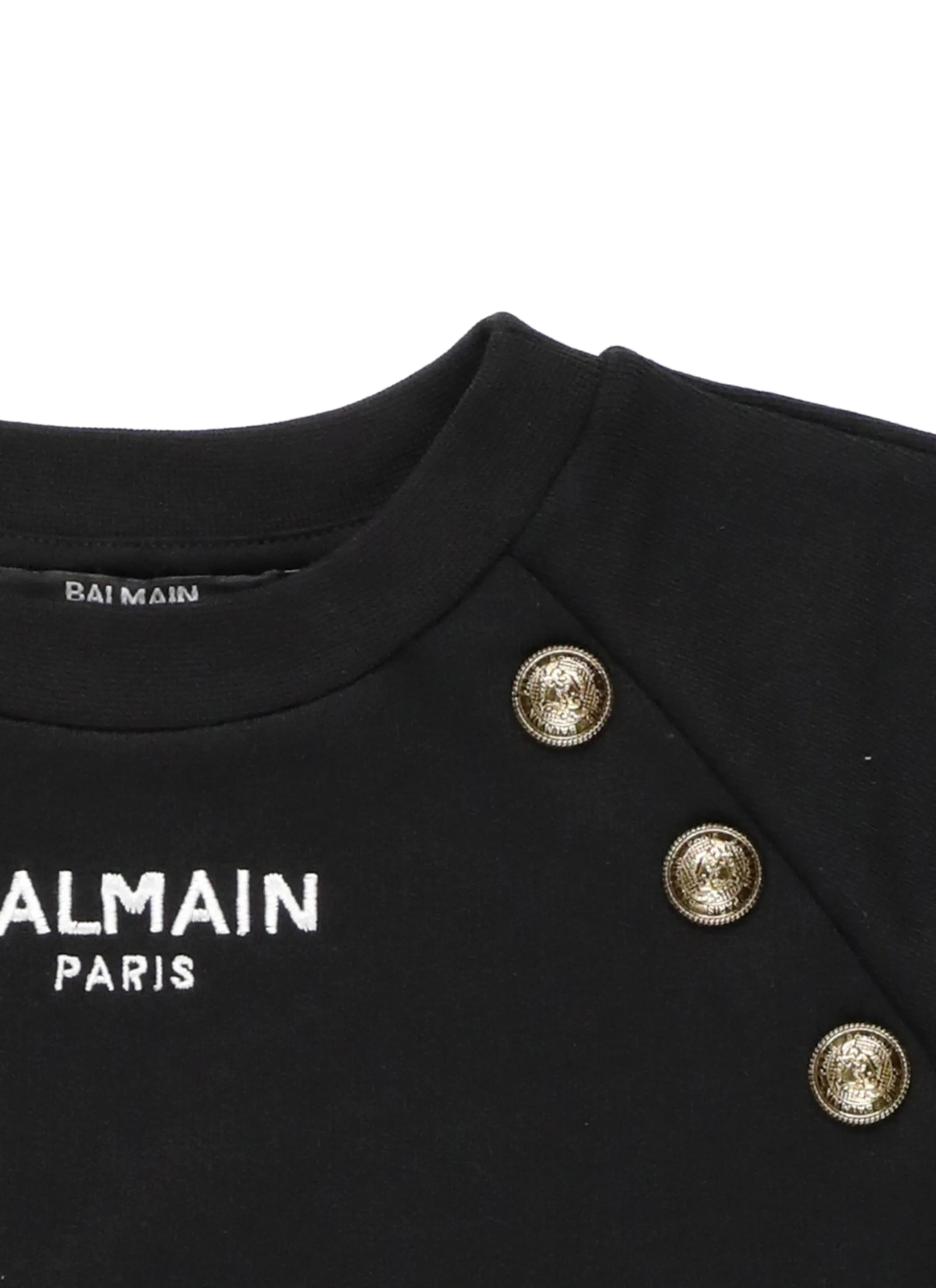 Balmain Kids Buttoned Logo Print Dress