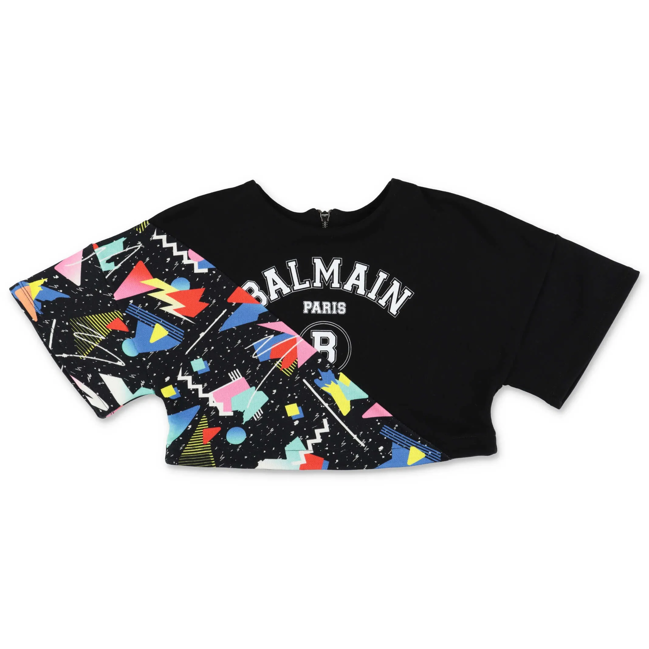 Balmain Kids Graphic Printed Cropped T-Shirt