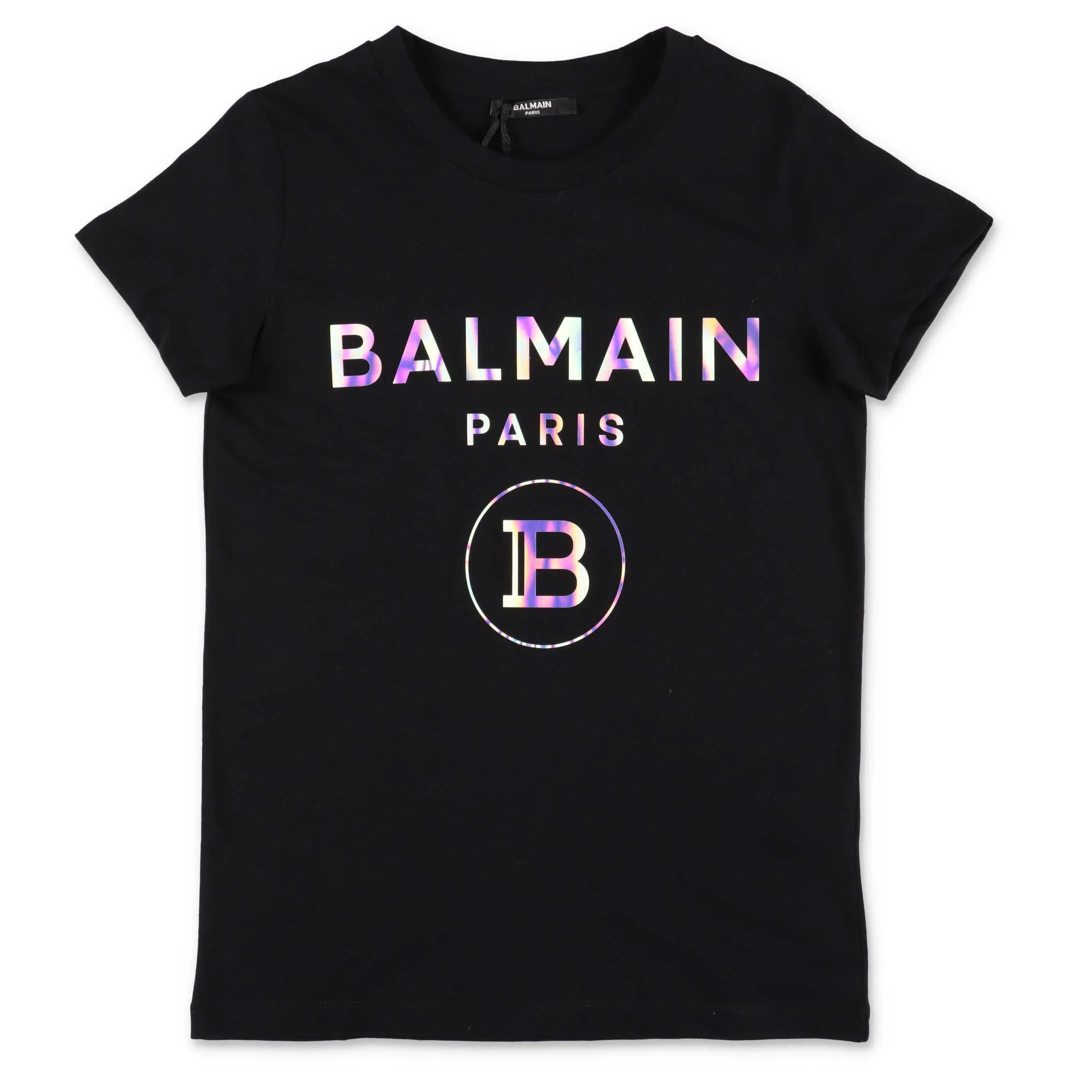 Balmain Kids Holographic Foil Logo T-Shirt