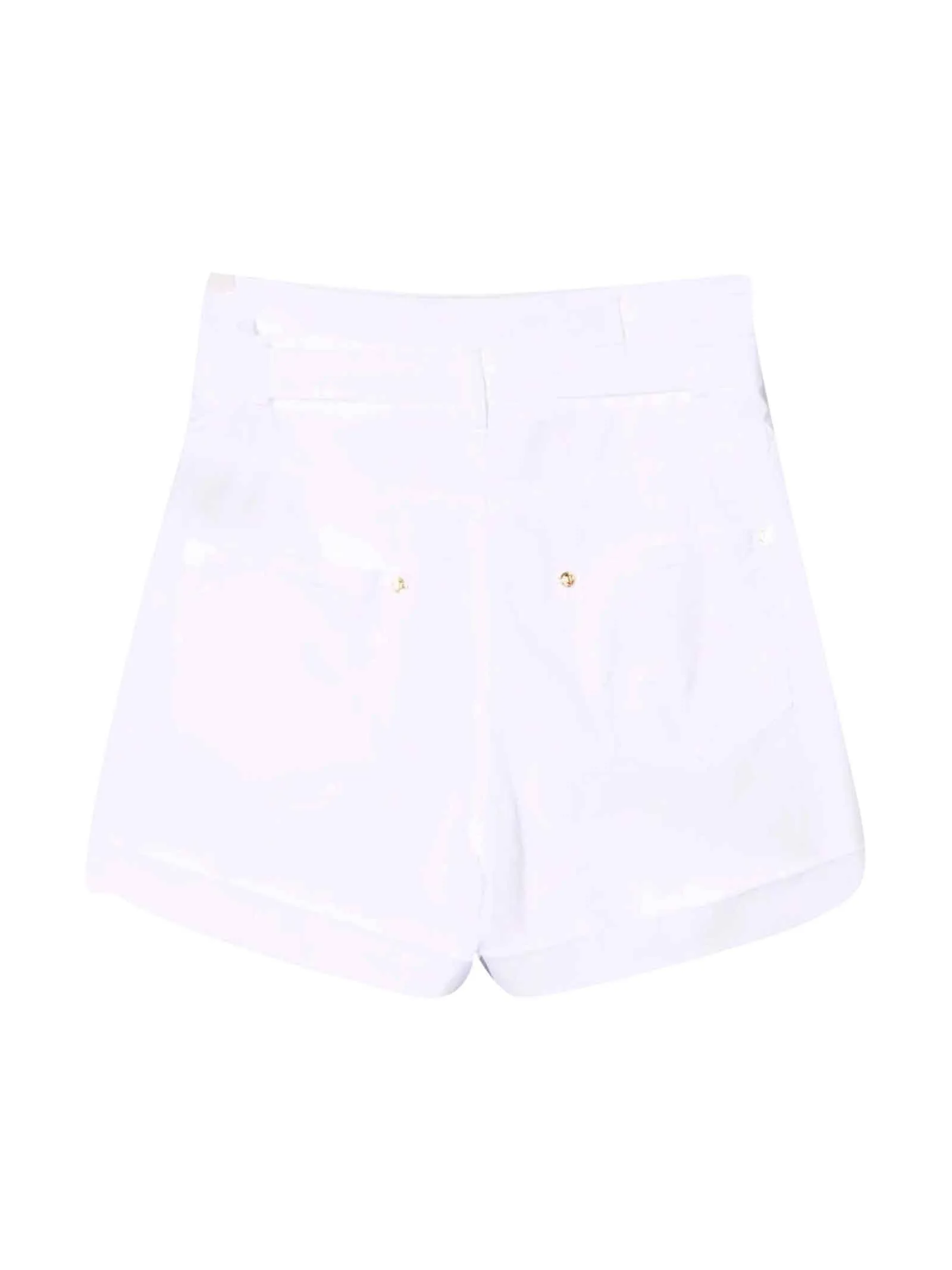 Balmain Kids Logo Buckle Belted Denim Shorts