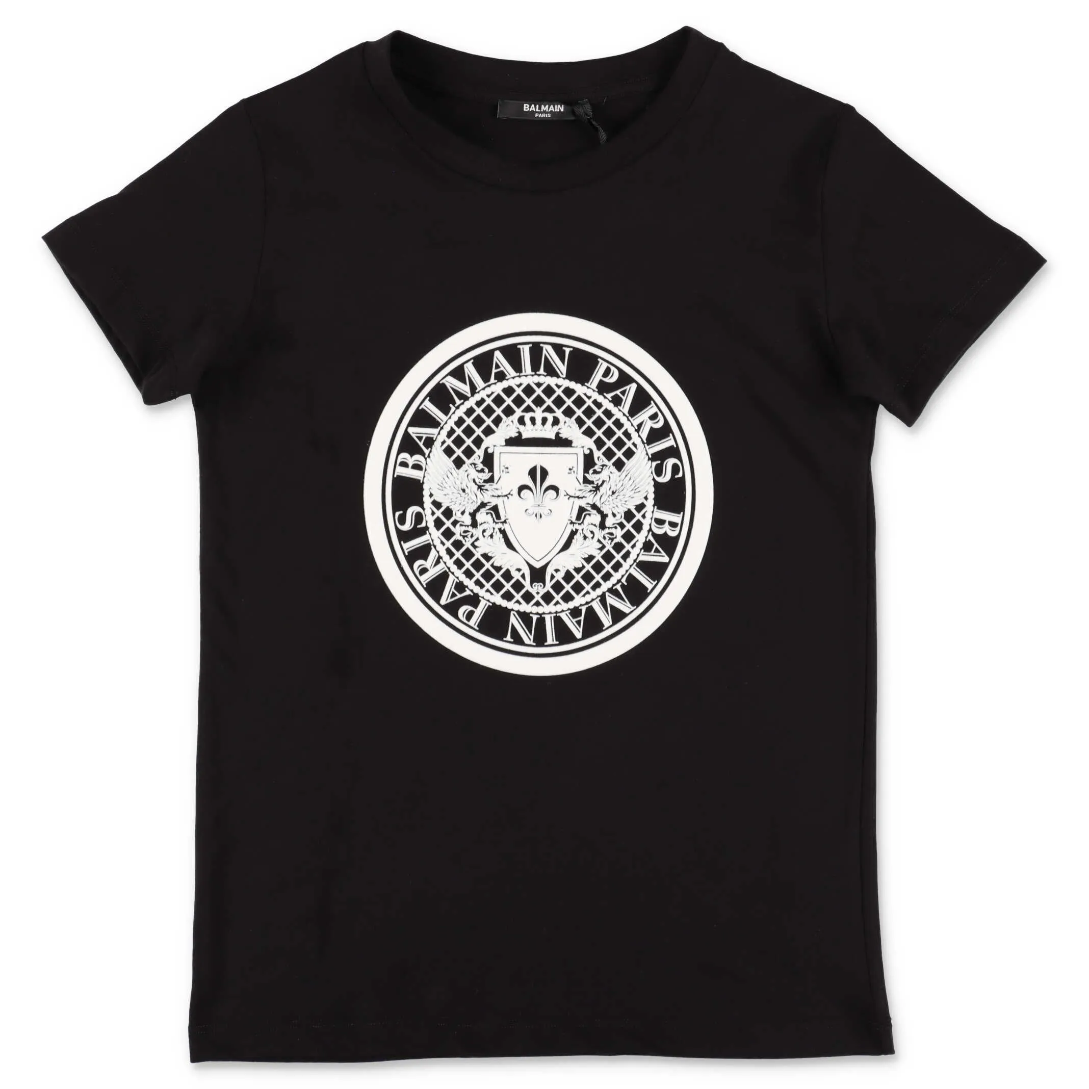 Balmain Kids Logo Crest Print T-Shirt