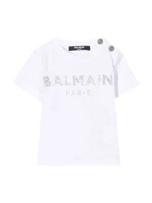 Balmain Kids Logo Detailed Crewneck T-Shirt