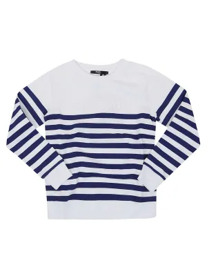 Balmain Kids Logo Embossed Striped Sweatshirt