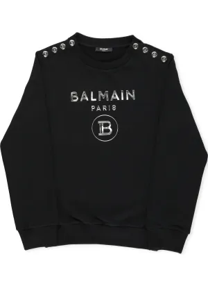 Balmain Kids Logo Embossed Sweatshirt