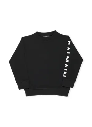 Balmain Kids Logo Print Crewneck Sweatshirt