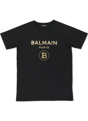 Balmain Kids Logo Print Crewneck T-Shirt