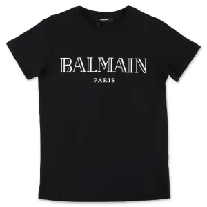 Balmain Kids Logo Print Crewneck T-Shirt