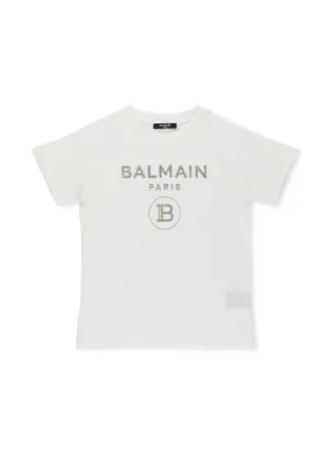 Balmain Kids Logo Print Crewneck T-Shirt