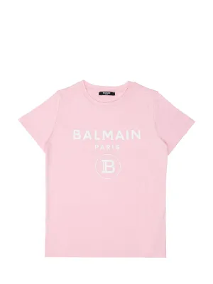 Balmain Kids Logo Print Crewneck T-Shirt