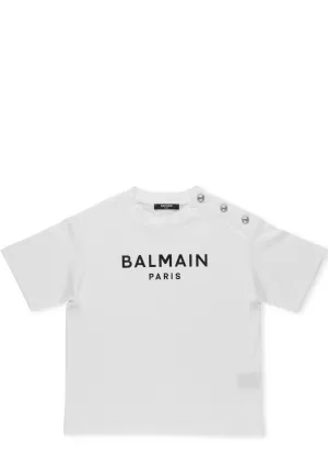 Balmain Kids Logo Print Crewneck T-Shirt