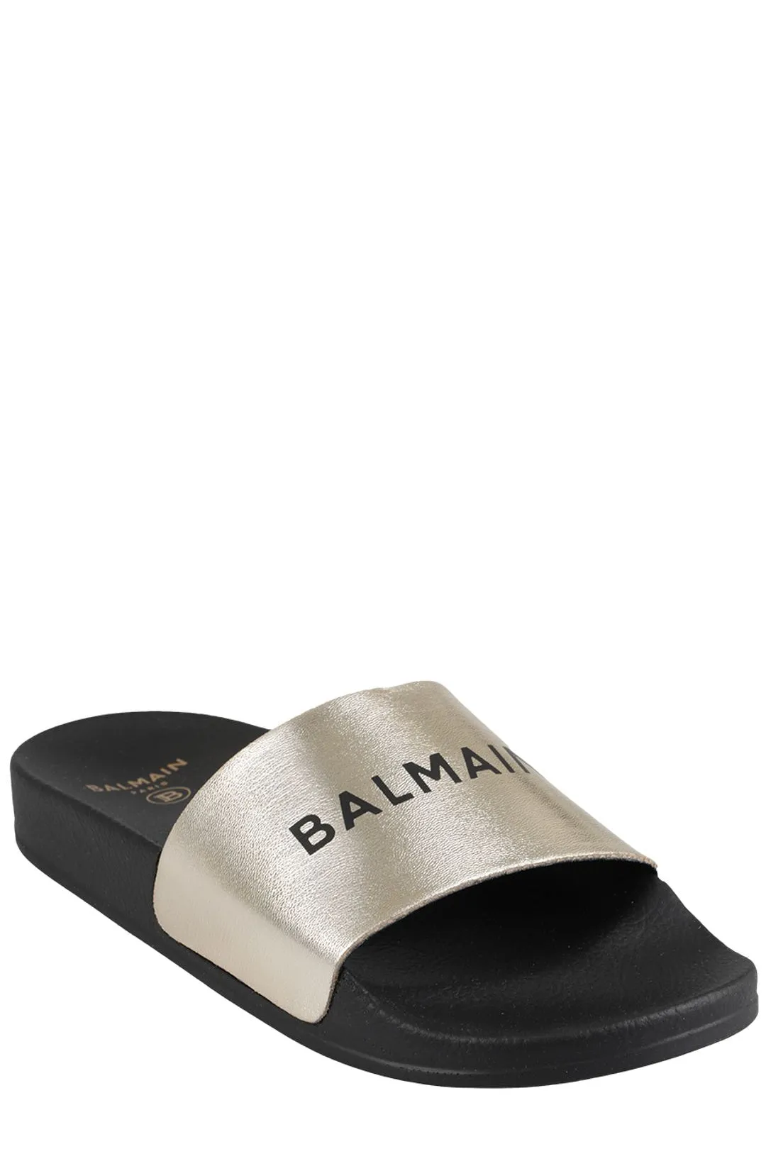 Balmain Kids Logo Print Open-Toe Slides