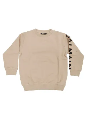 Balmain Kids Logo Printed Crewneck Sweatshirt