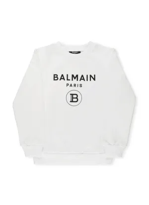 Balmain Kids Logo Printed Crewneck Sweatshirt