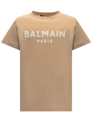Balmain Kids Logo Printed Crewneck T-Shirt