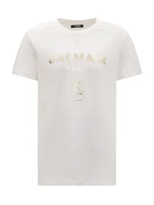 Balmain Kids Logo Printed Crewneck T-Shirt