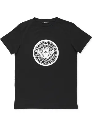 Balmain Kids Logo Printed Crewneck T-Shirt