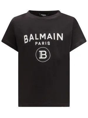 Balmain Kids Logo Printed Crewneck T-Shirt
