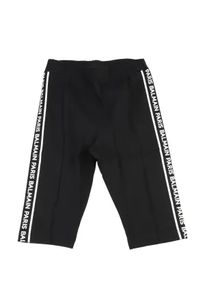 Balmain Kids Logo Printed Cropped Leggings