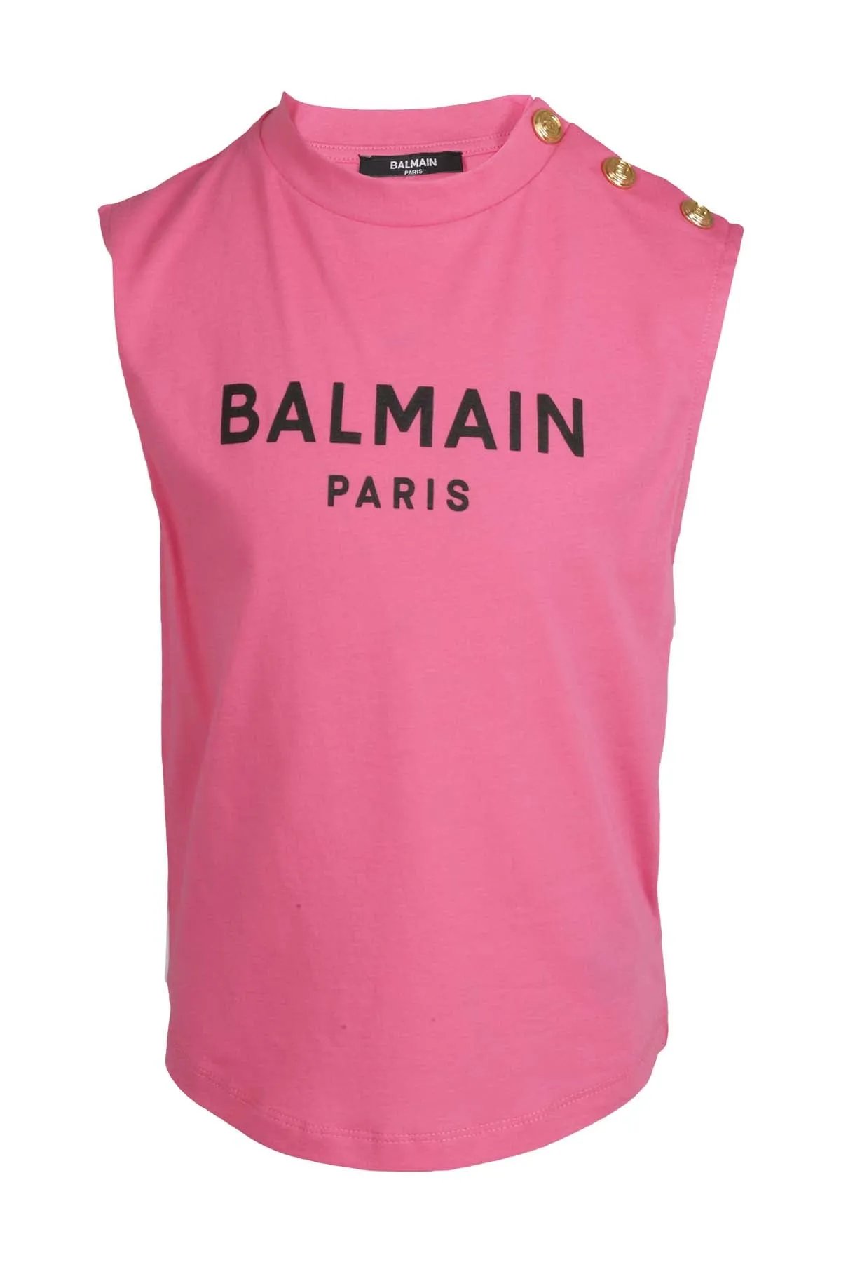 Balmain Kids Logo Printed Sleeveless Top