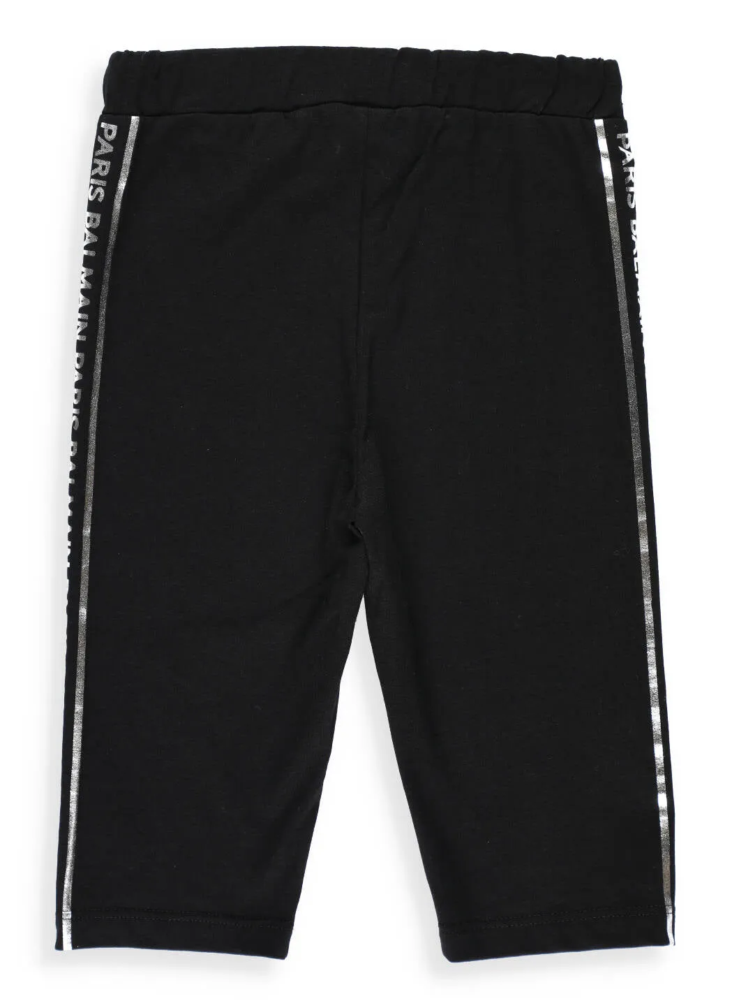 Balmain Kids Logo Side Stripe Cropped Leggings