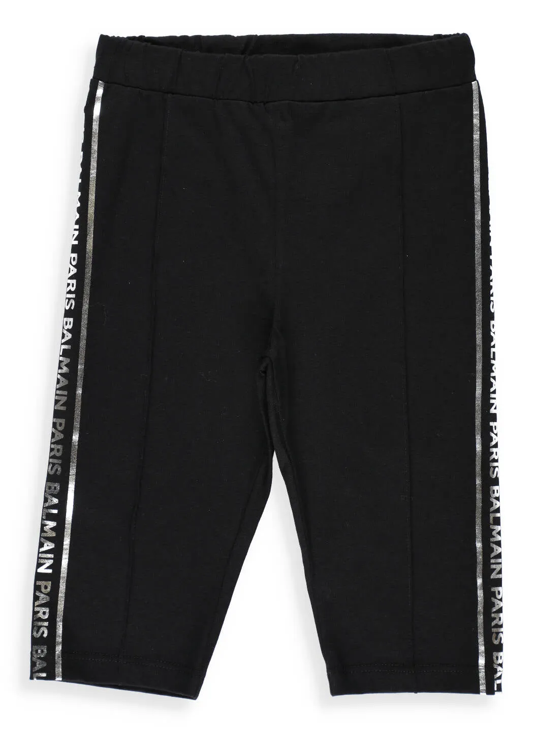 Balmain Kids Logo Side Stripe Cropped Leggings