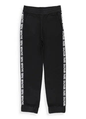 Balmain Kids Logo Side Tape Track Pants