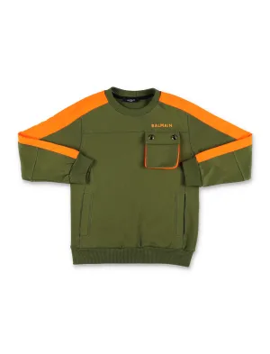 Balmain Kids Pocket Crewneck Sweatshirt
