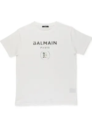 Balmain Kids Raised Logo T-Shirt