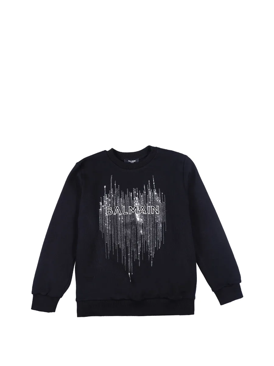 Balmain Kids Sequined Logo Sweatshirt