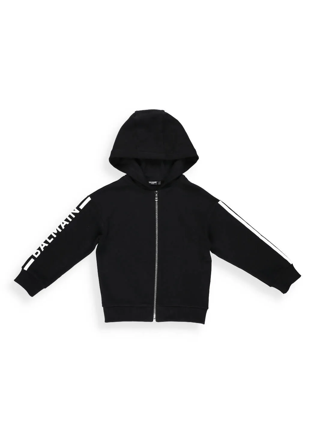 Balmain Kids Side Logo Stripe Hooded Jacket