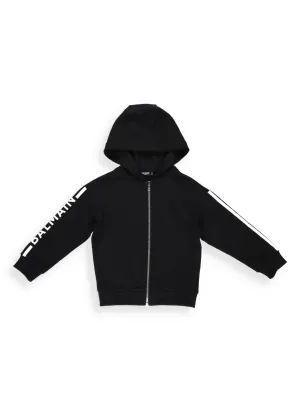Balmain Kids Side Logo Stripe Hooded Jacket