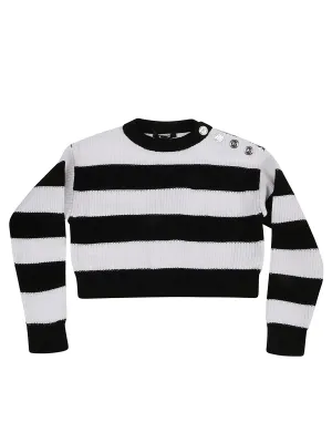 Balmain Kids Striped Knit Jumper