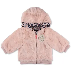 Billieblush Embroidered Patch Faux Fur Hooded Jacket