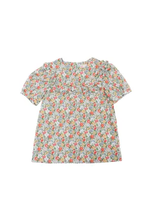 Bonpoint Allover Floral Printed Short Sleeved Blouse