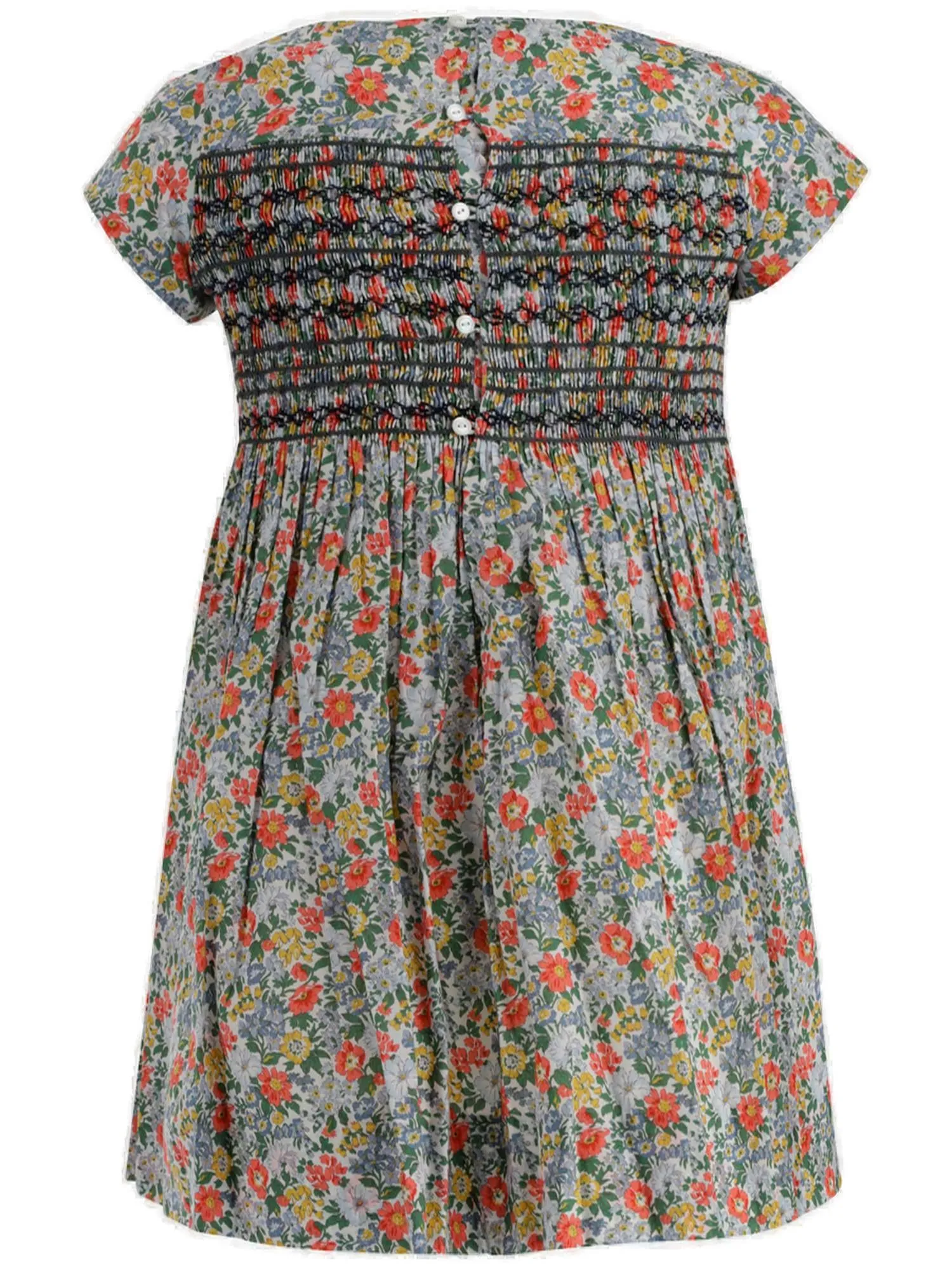 Bonpoint Allover Floral Printed Short Sleeved Dress