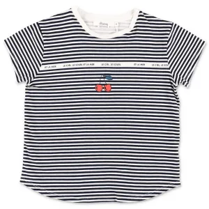 Bonpoint Cherries Printed Striped T-Shirt