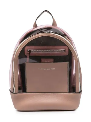Brunello Cucinelli Kids Logo Printed Panelled Backpack