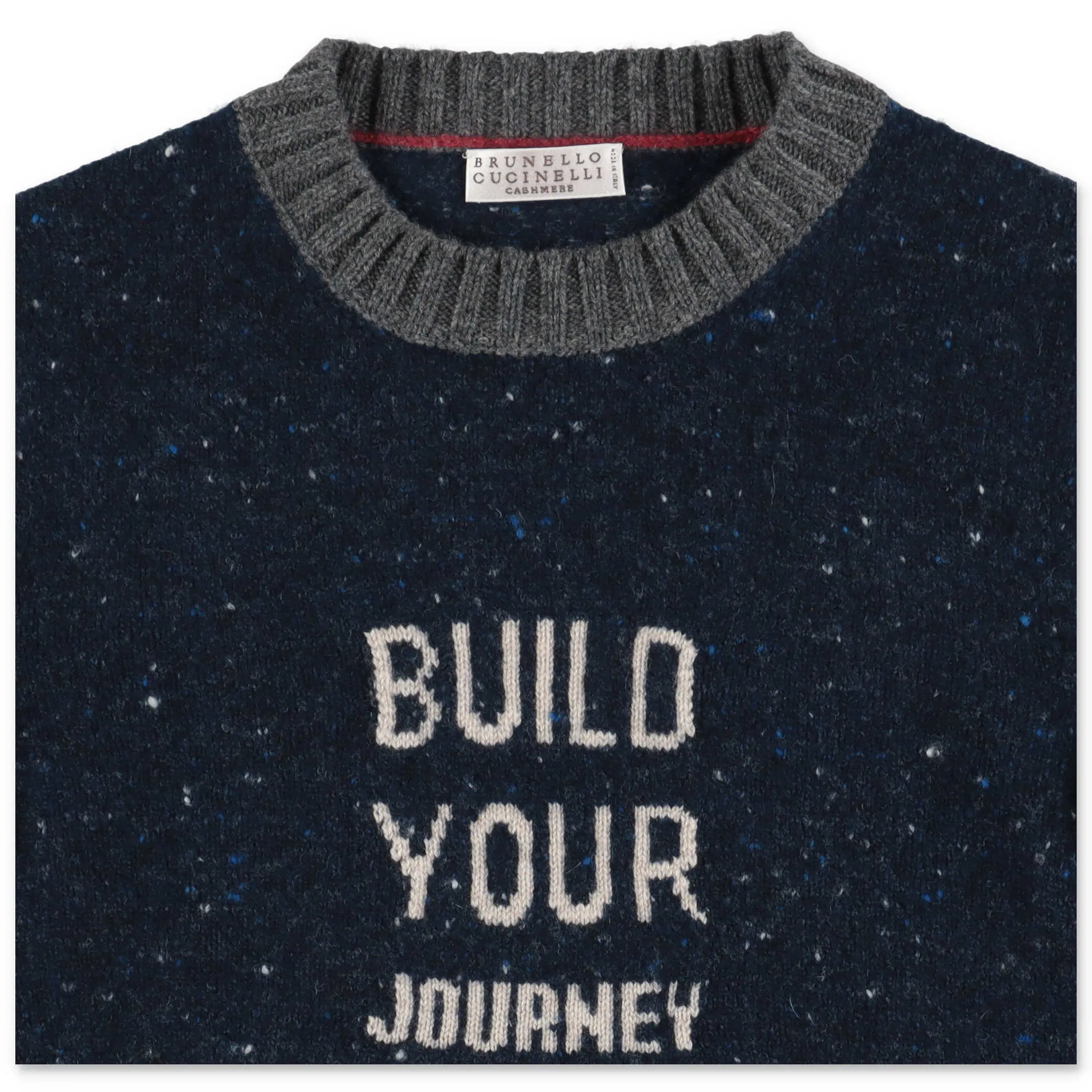 Brunello Cucinelli Kids Slogan Intarsia Knit Jumper