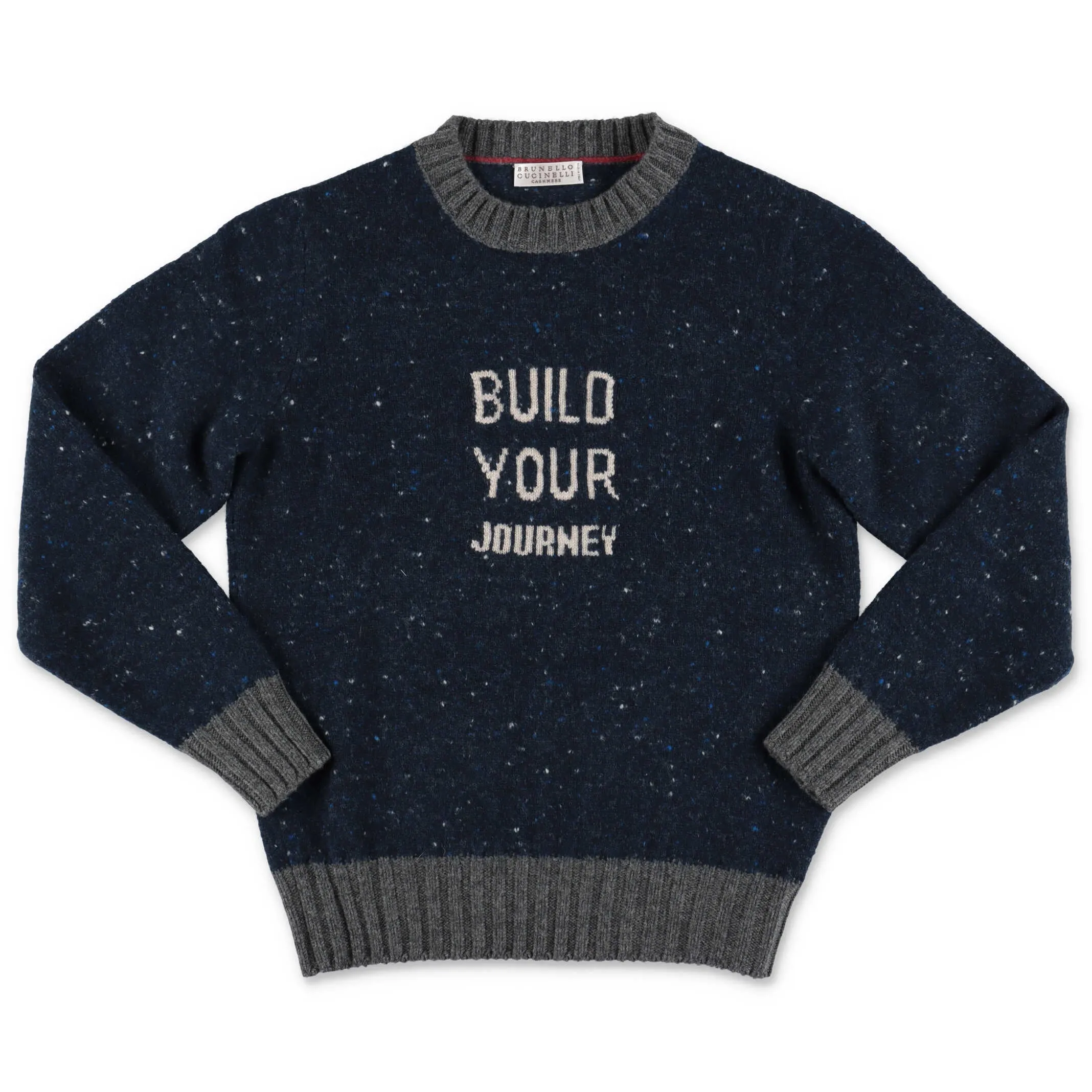 Brunello Cucinelli Kids Slogan Intarsia Knit Jumper