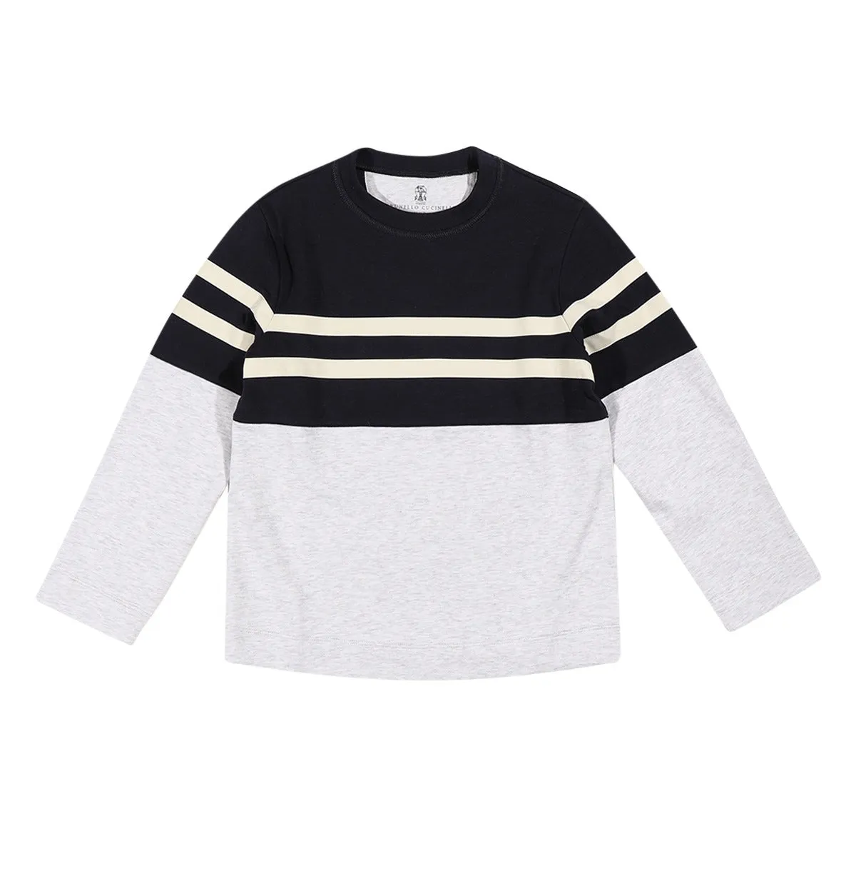 Brunello Cucinelli Kids Striped Long Sleeve T-Shirt
