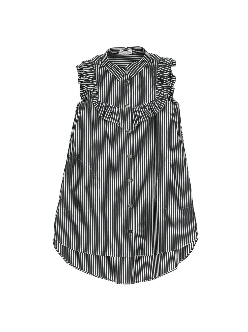 Brunello Cucinelli Kids Striped Sleeveless Dress