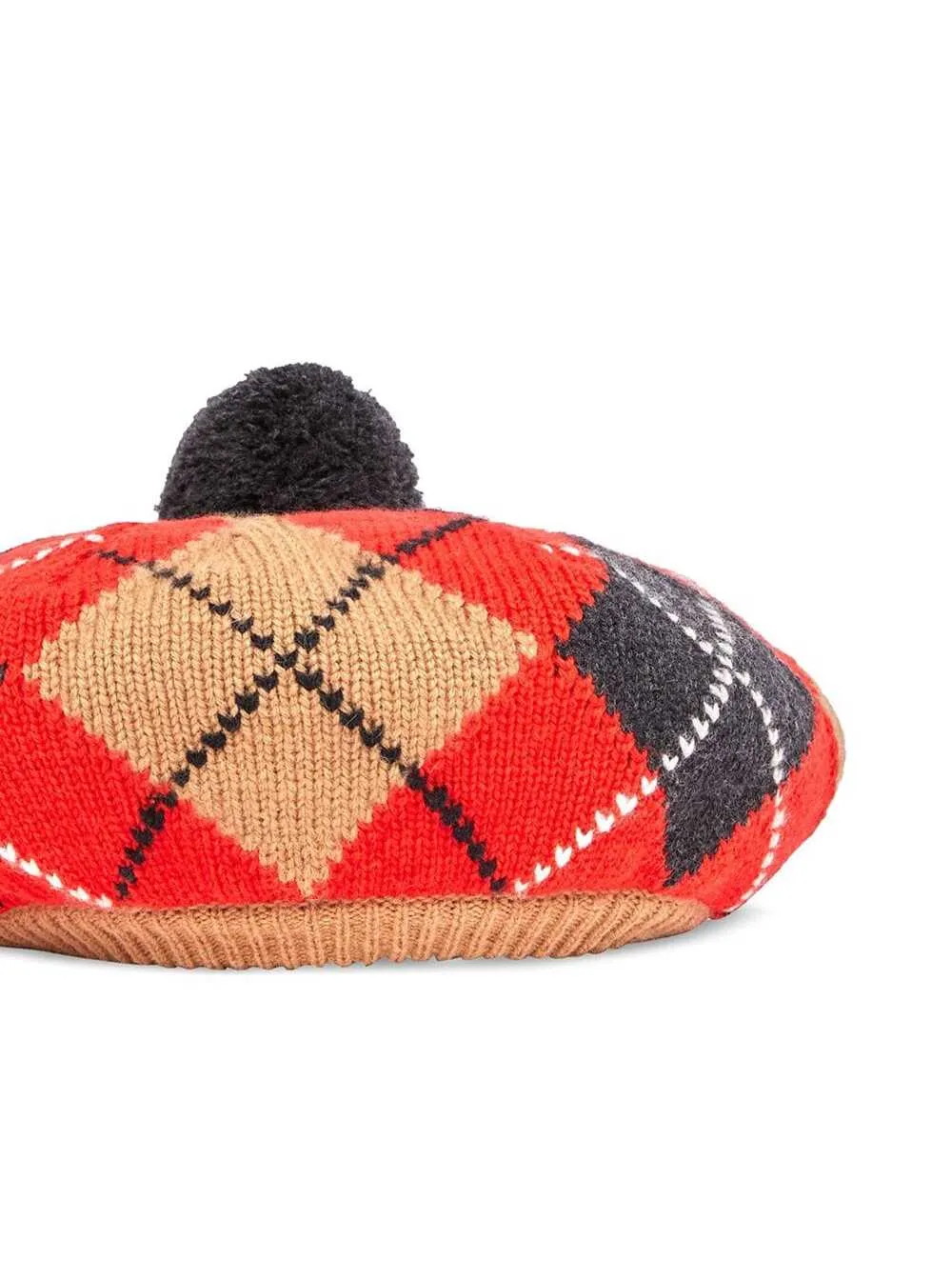 Burberry Kids Argyle Intarsia Beret