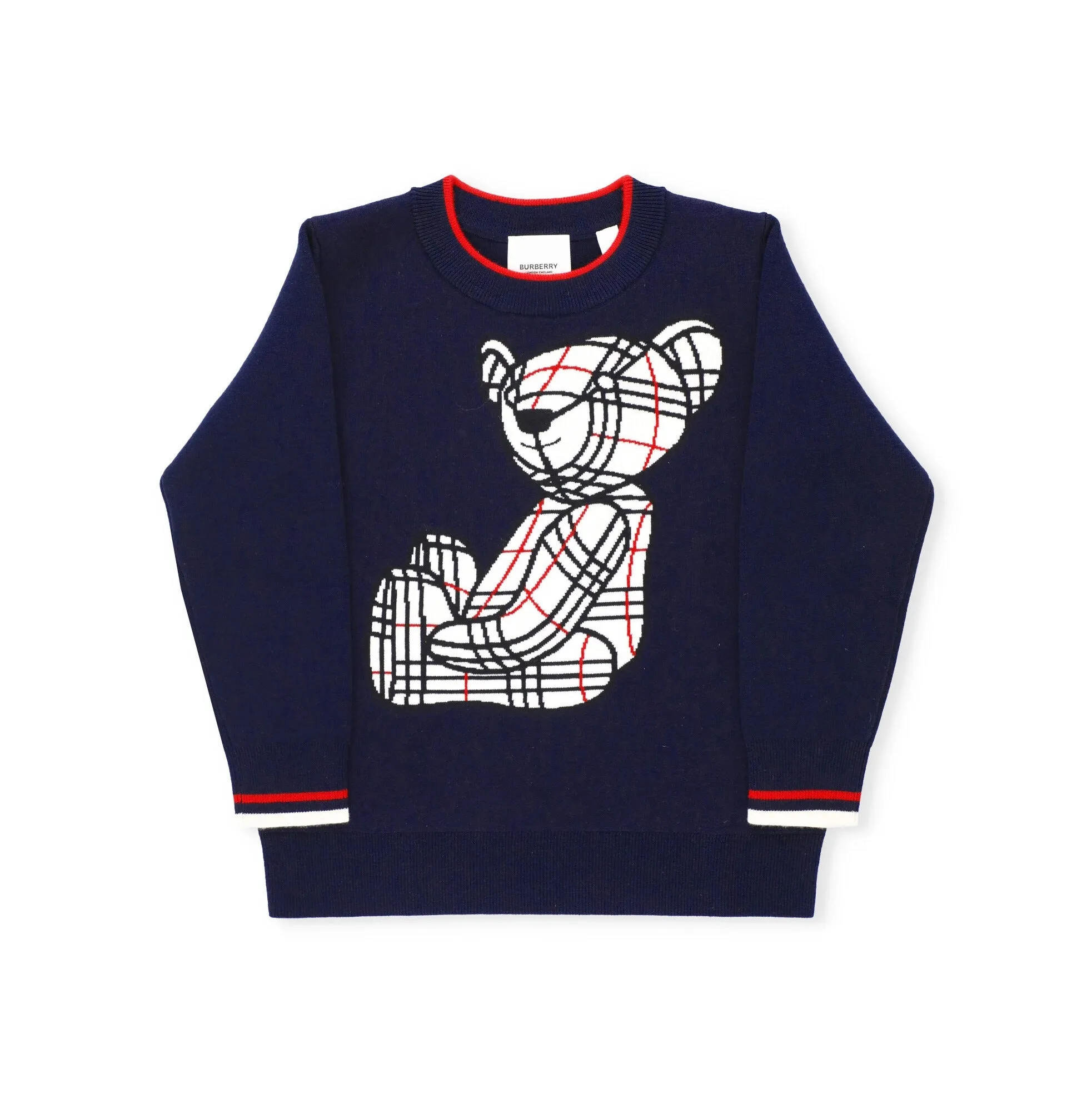 Burberry Kids Bear Embroidered Knit Jumper