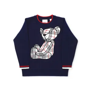 Burberry Kids Bear Embroidered Knit Jumper